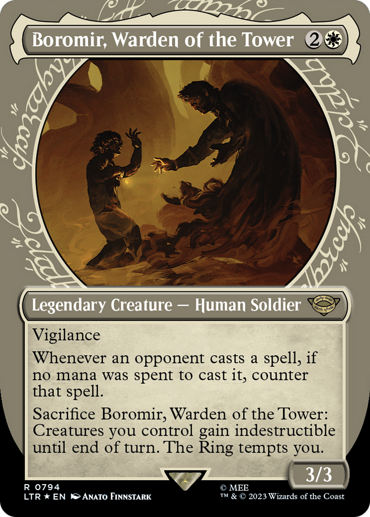 Boromir, Warden of the Tower (Showcase) (Surge Foil) [The Lord of the Rings: Tales of Middle-Earth] | Lots Moore NSW