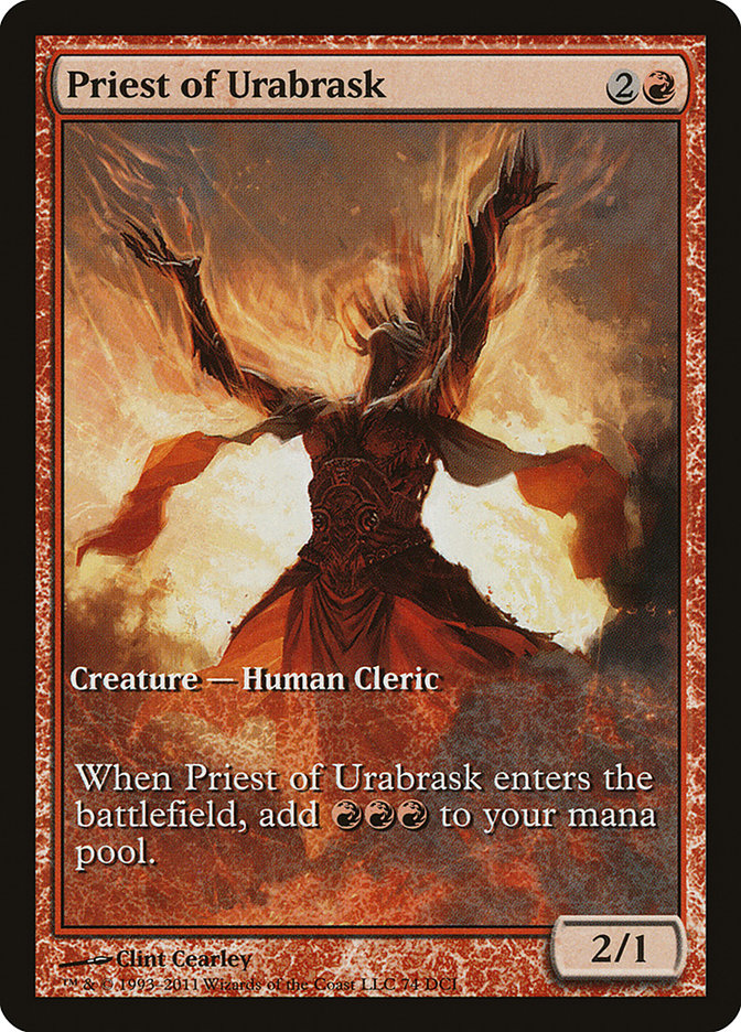 Priest of Urabrask (Game Day) (Full Art) [New Phyrexia Promos] | Lots Moore NSW