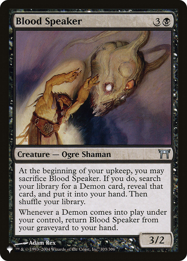 Blood Speaker [The List Reprints] | Lots Moore NSW