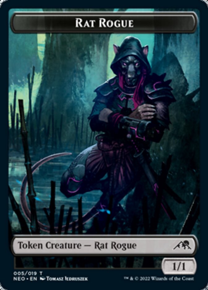 Spirit (002) // Rat Rogue Double-Sided Token [Kamigawa: Neon Dynasty Tokens] | Lots Moore NSW