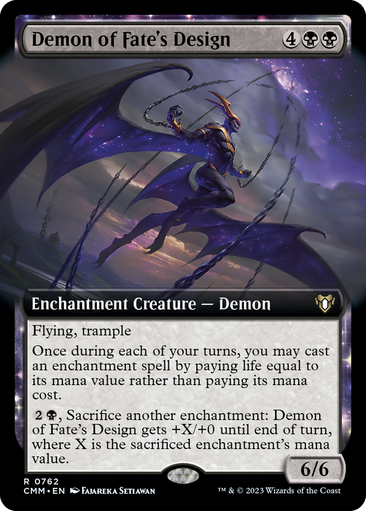 Demon of Fate's Design (Extended Art) [Commander Masters] | Lots Moore NSW