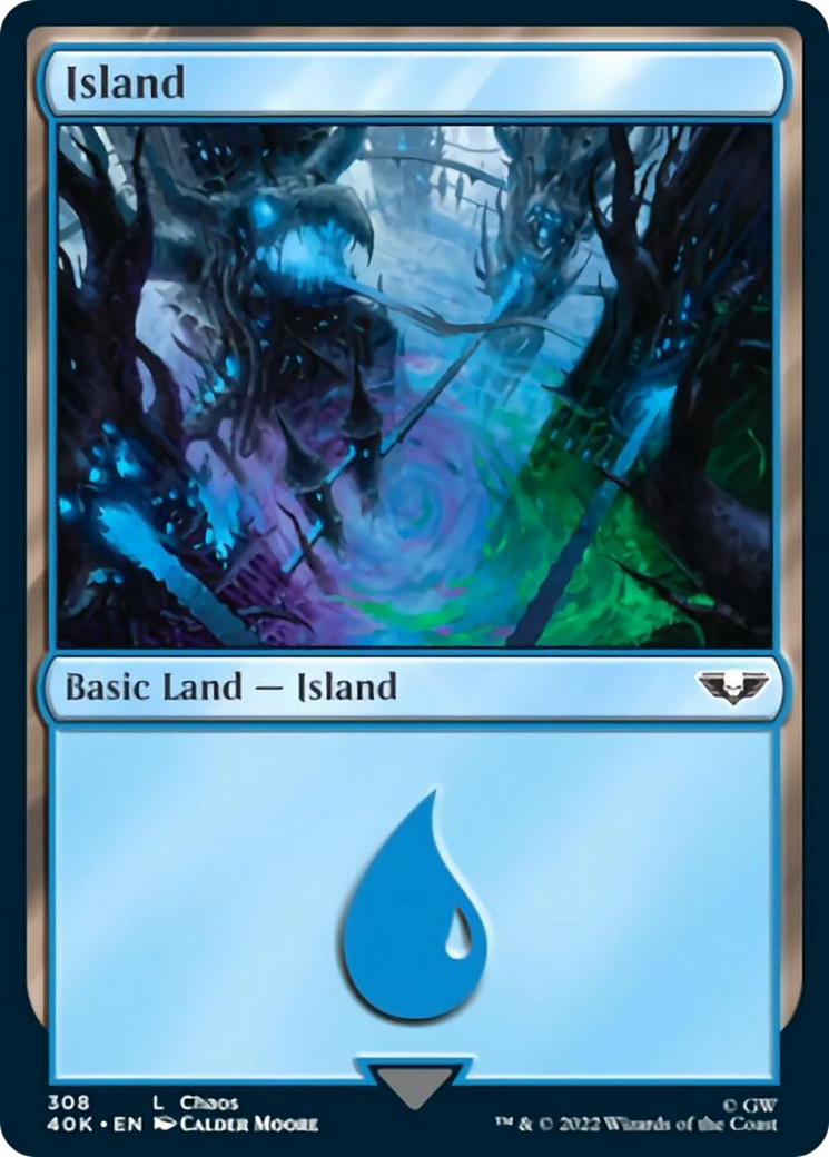 Island (308) (Surge Foil) [Warhammer 40,000] | Lots Moore NSW