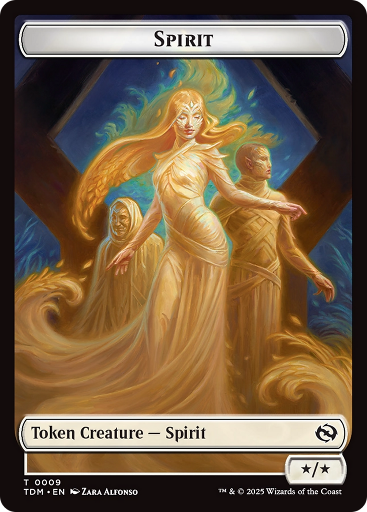 Spirit (0008) // Spirit (0009) Double-Sided Token [Tarkir: Dragonstorm Tokens] | Lots Moore NSW