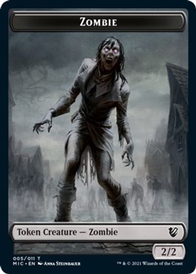 Zombie // Zombie Double-Sided Token (005 MIC/005 MID) [Innistrad: Midnight Hunt Commander Tokens] | Lots Moore NSW