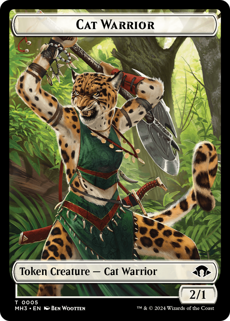 Cat Warrior Token [Modern Horizons 3 Tokens] | Lots Moore NSW