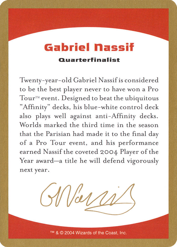 Gabriel Nassif Bio [World Championship Decks 2004] | Lots Moore NSW