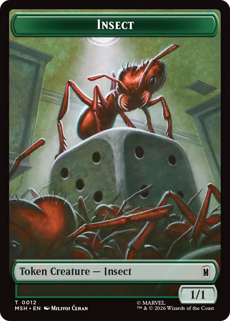 Soldier // Insect Double-Sided Token [Marvel Super Heroes Tokens] | Lots Moore NSW