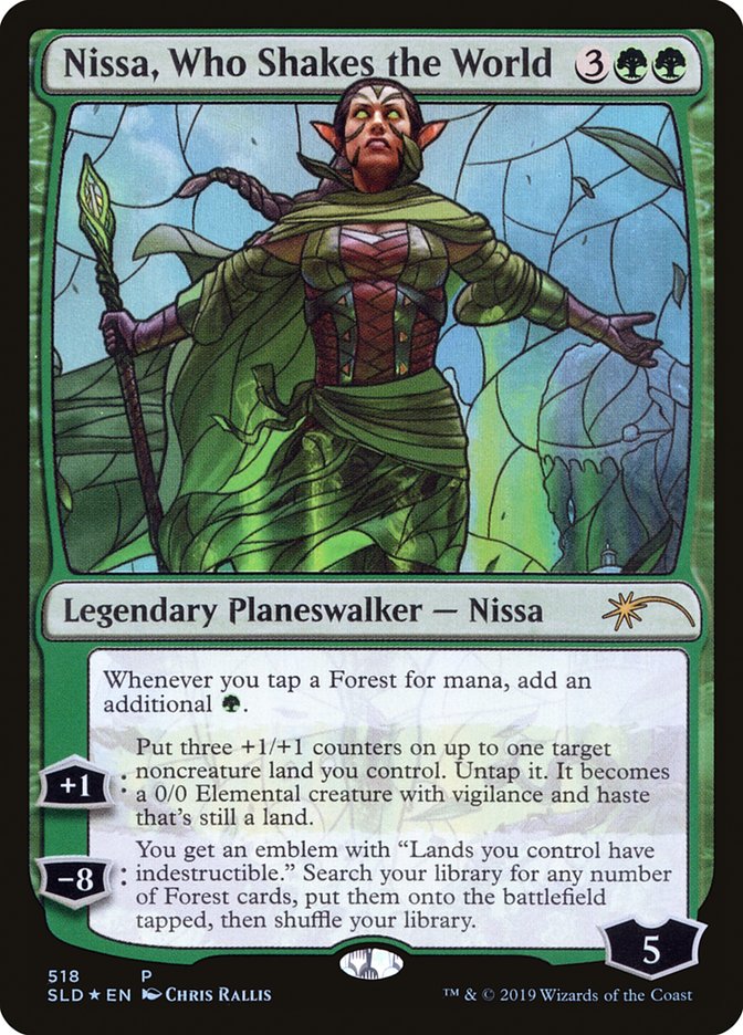 Nissa, Who Shakes the World (Stained Glass) [Secret Lair Drop Promos] | Lots Moore NSW