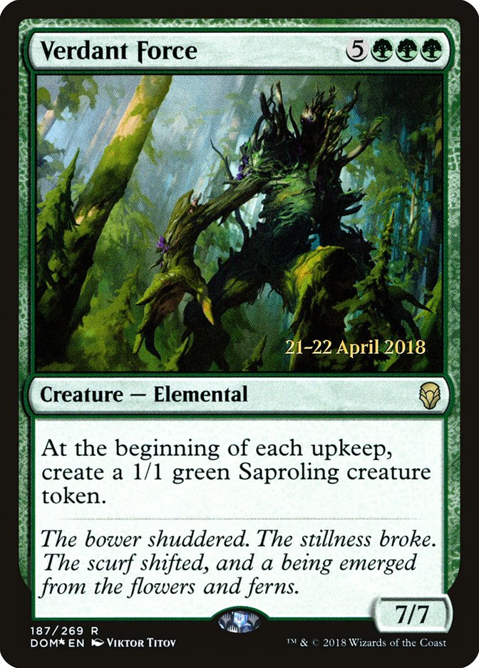 Verdant Force [Dominaria Prerelease Promos] | Lots Moore NSW