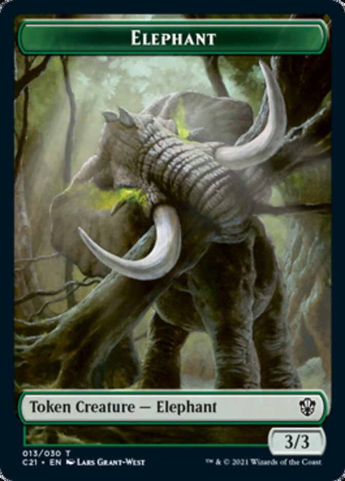 Frog Lizard // Elephant Double-Sided Token [Commander 2021 Tokens] | Lots Moore NSW