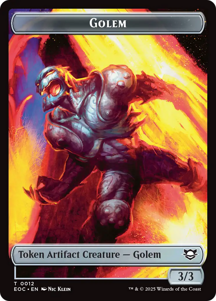 Bird // Golem (0012) Double-Sided Token [Edge of Eternities Commander Tokens] | Lots Moore NSW