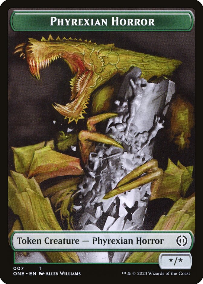 Phyrexian Goblin // Phyrexian Horror Double-Sided Token [Phyrexia: All Will Be One Tokens] | Lots Moore NSW