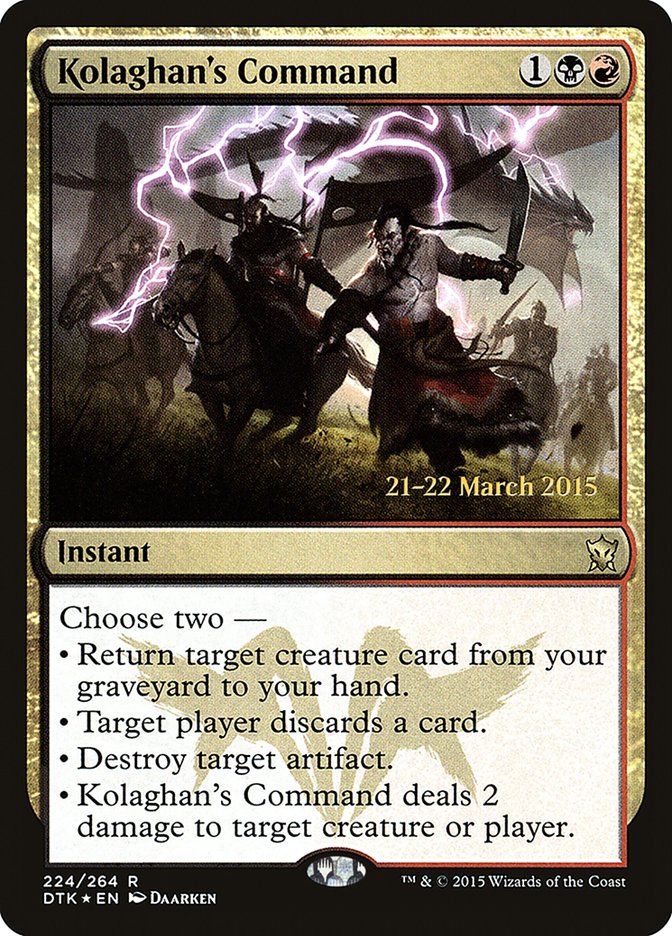 Kolaghan's Command [Dragons of Tarkir Prerelease Promos] | Lots Moore NSW