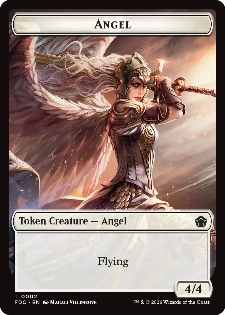 Angel (0001) // Angel (0002) Double-Sided Token [Foundations Commander Tokens] | Lots Moore NSW