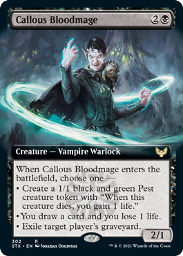 Callous Bloodmage (Extended Art) [Strixhaven: School of Mages] | Lots Moore NSW