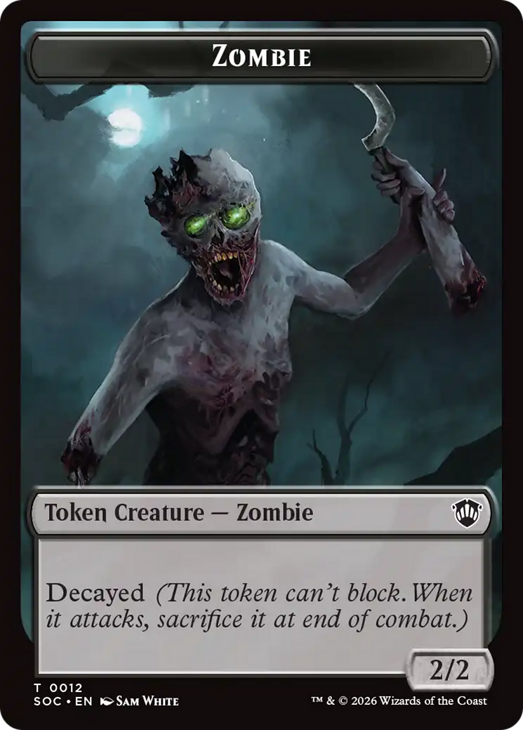 Snake // Zombie Double-Sided Token [Secrets of Strixhaven Commander Tokens] | Lots Moore NSW