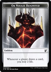 Ob Nixilis, Reignited Emblem // Zombie (010) Double-Sided Token [Commander 2019 Tokens] | Lots Moore NSW