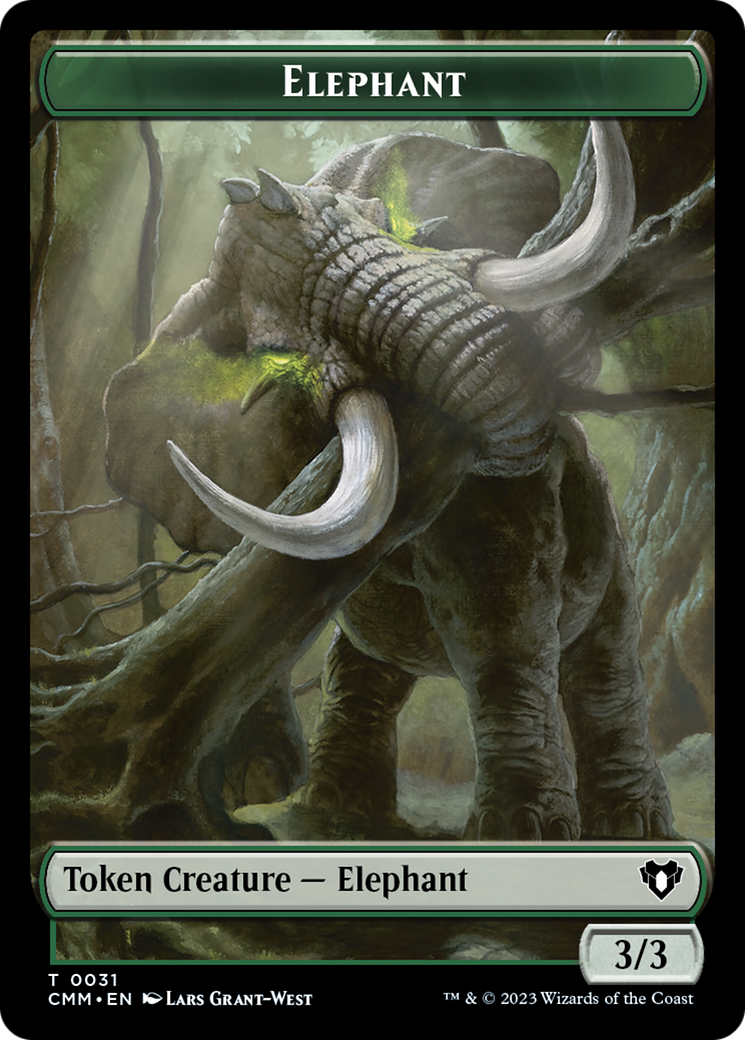 Soldier // Elephant Double-Sided Token [Commander Masters Tokens] | Lots Moore NSW