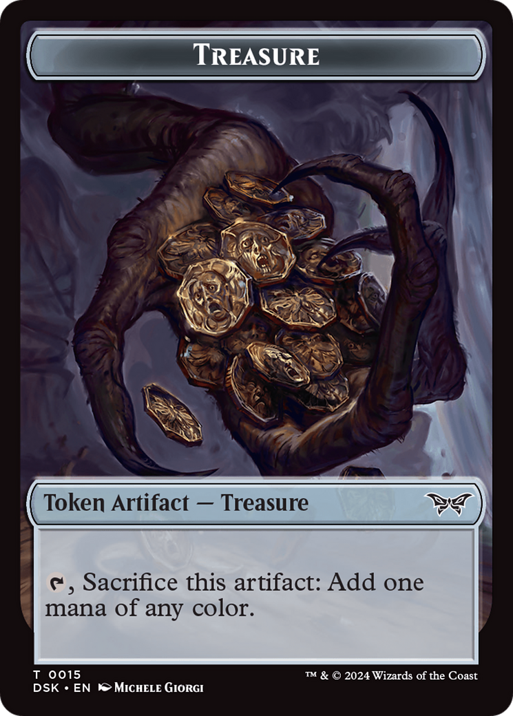 Treasure // Manifest Double-Sided Token [Duskmourn: House of Horror Tokens] | Lots Moore NSW