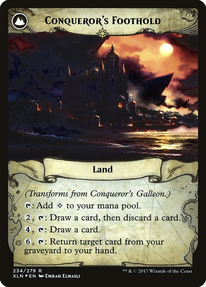 Conqueror's Galleon // Conqueror's Foothold [Ixalan Prerelease Promos] | Lots Moore NSW