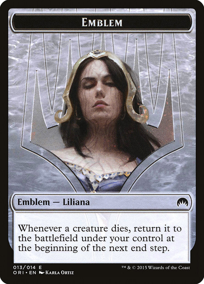 Liliana, Defiant Necromancer Emblem [Magic Origins Tokens] | Lots Moore NSW