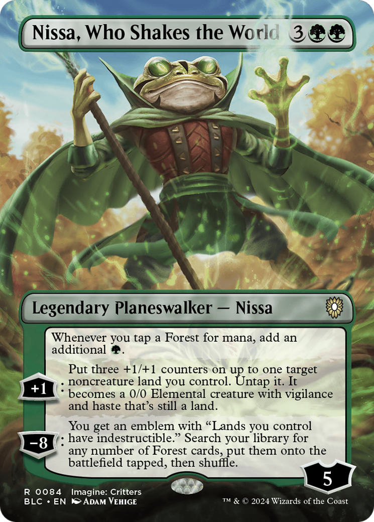 Nissa, Who Shakes the World (Borderless) [Bloomburrow Commander] | Lots Moore NSW