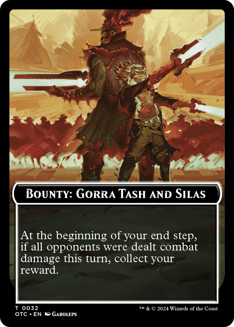 Bounty: Gorra Tash and Silas // Bounty Rules Double-Sided Token [Outlaws of Thunder Junction Commander Tokens] | Lots Moore NSW