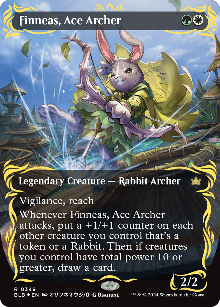 Finneas, Ace Archer (Borderless) (Raised Foil) [Bloomburrow] | Lots Moore NSW