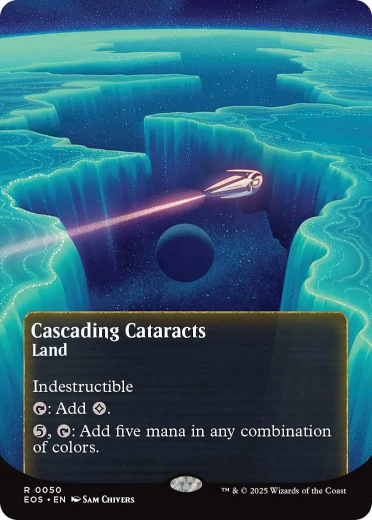Cascading Cataracts Art Card (50/54) (Gold-Stamped Signature) [Edge of Eternities Art Series] | Lots Moore NSW