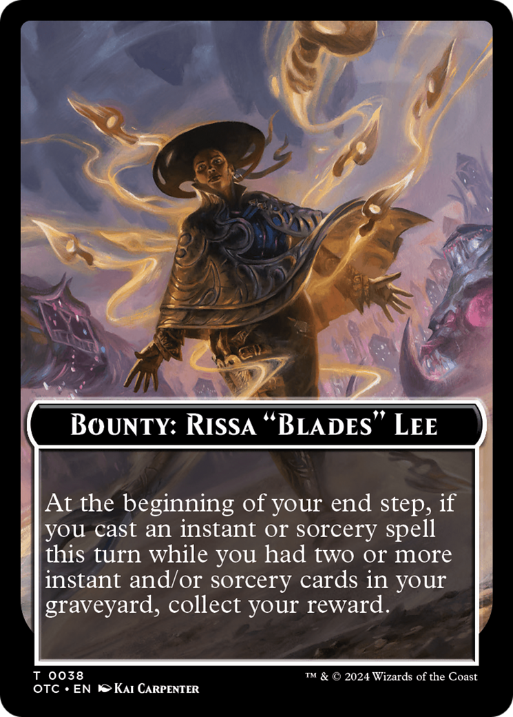 Bounty: Rissa "Blades" Lee // Bounty Rules Double-Sided Token [Outlaws of Thunder Junction Commander Tokens] | Lots Moore NSW