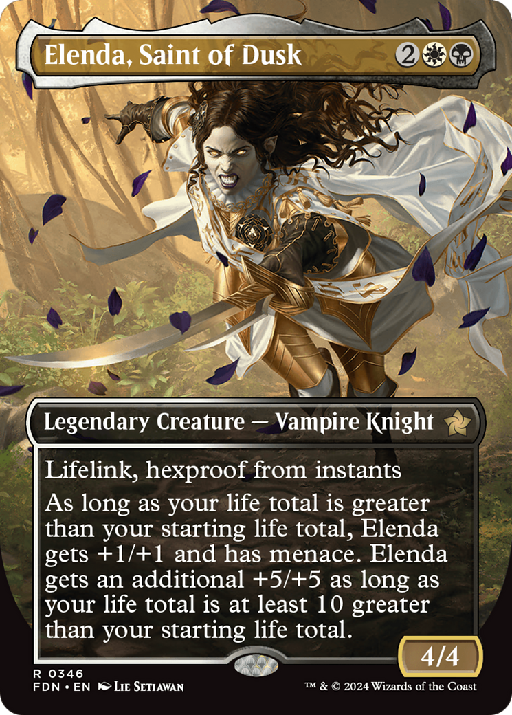 Elenda, Saint of Dusk (Borderless) [Foundations] | Lots Moore NSW