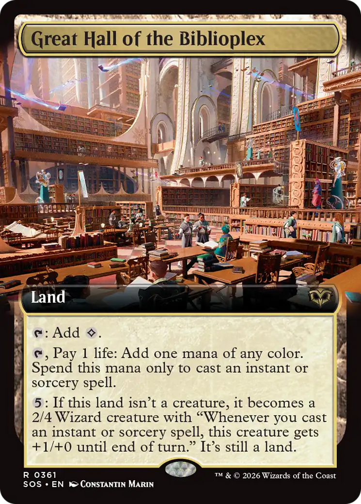 Great Hall of the Biblioplex (Extended Art) [Secrets of Strixhaven] Magic: The Gathering | Lots Moore NSW
