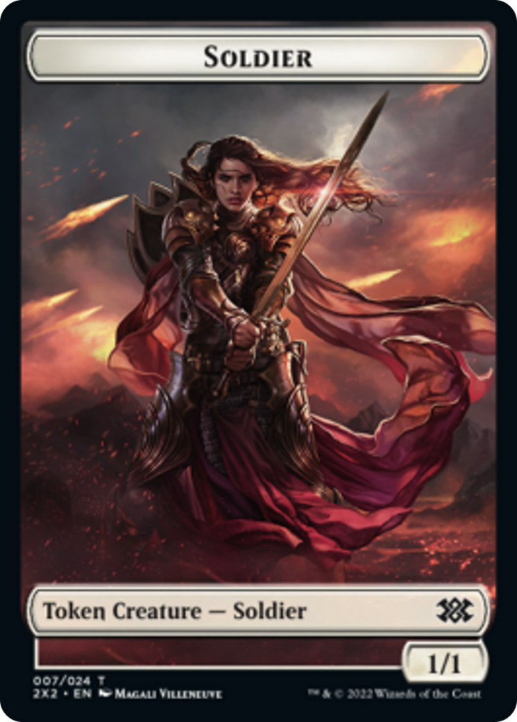 Cat Dragon // Soldier Double-Sided Token [Double Masters 2022 Tokens] | Lots Moore NSW