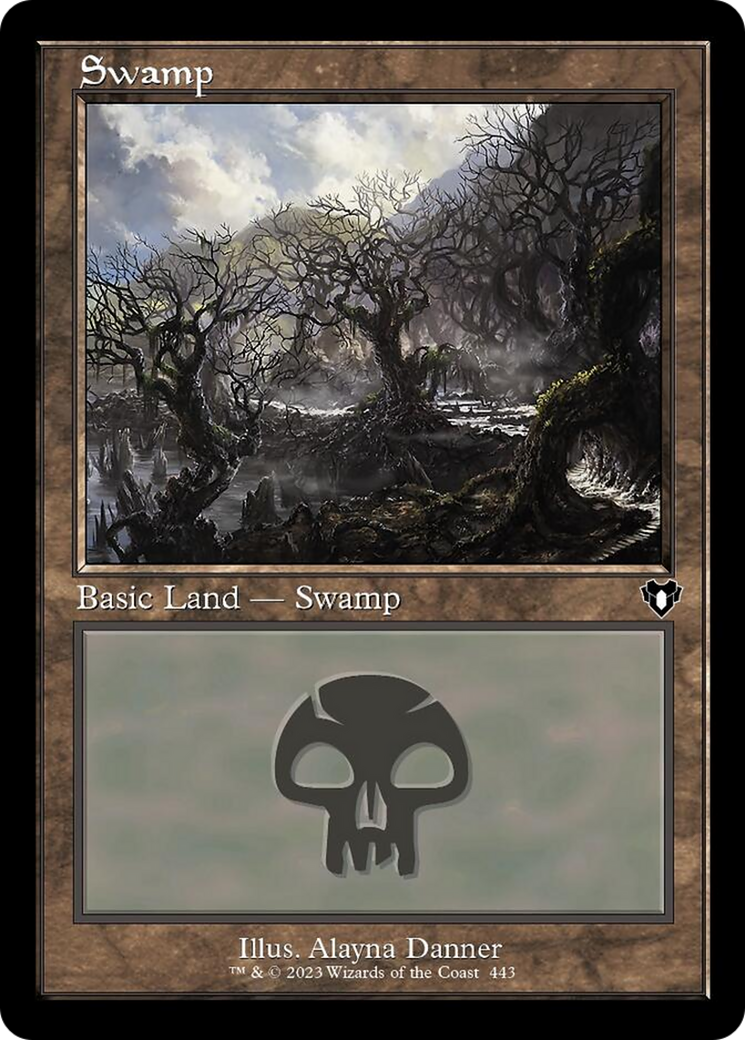 Swamp (443) (Retro) [Commander Masters] | Lots Moore NSW