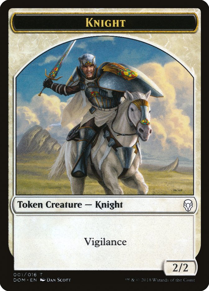 Knight Token (001/016) [Dominaria Tokens] | Lots Moore NSW