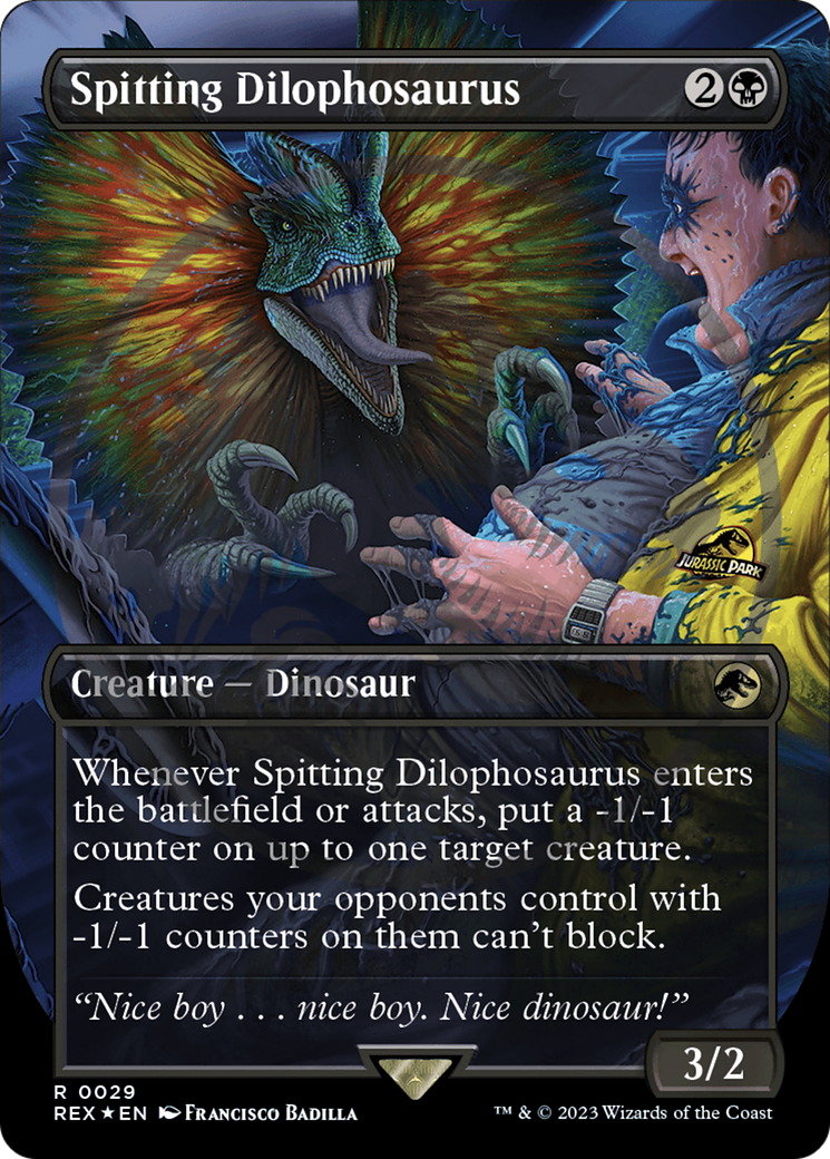 Spitting Dilophosaurus (Emblem) (Borderless) [Jurassic World Collection Tokens] | Lots Moore NSW