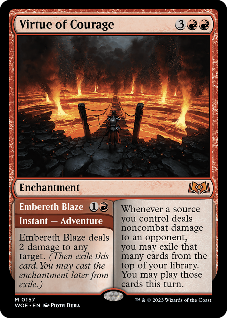 Virtue of Courage // Embereth Blaze [Wilds of Eldraine] | Lots Moore NSW