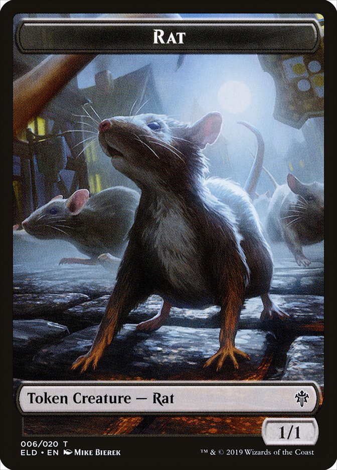 Rat Token [Throne of Eldraine Tokens] | Lots Moore NSW