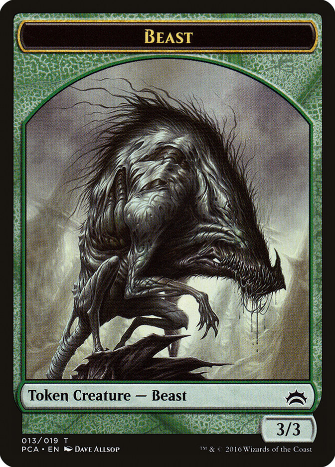 Beast // Saproling Double-Sided Token [Planechase Anthology Tokens] | Lots Moore NSW