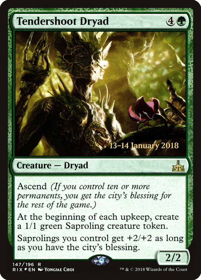 Tendershoot Dryad [Rivals of Ixalan Prerelease Promos] | Lots Moore NSW
