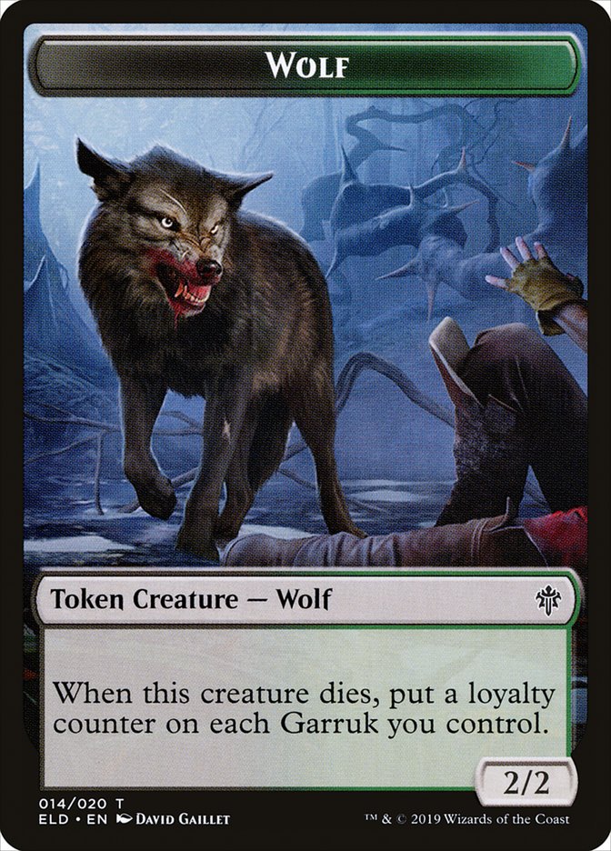 Wolf Token [Throne of Eldraine Tokens] | Lots Moore NSW