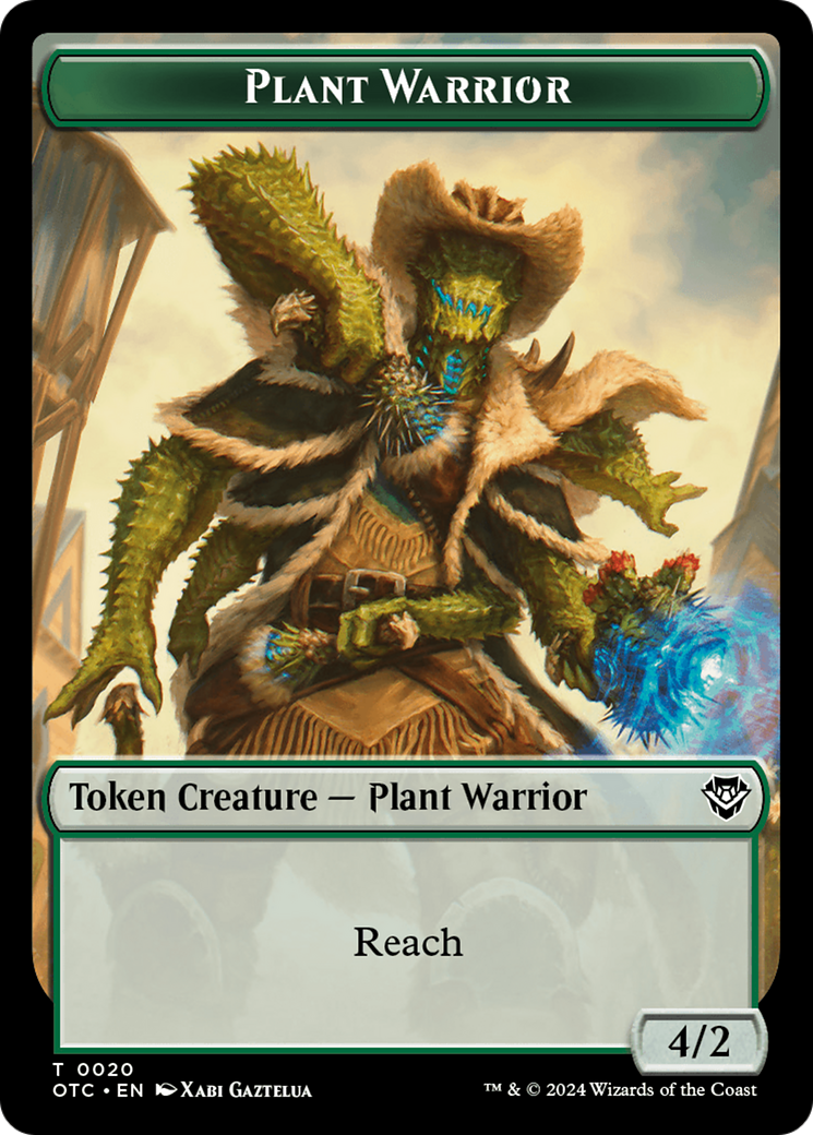 Plant Warrior // Plant Double-Sided Token [Outlaws of Thunder Junction Commander Tokens] | Lots Moore NSW