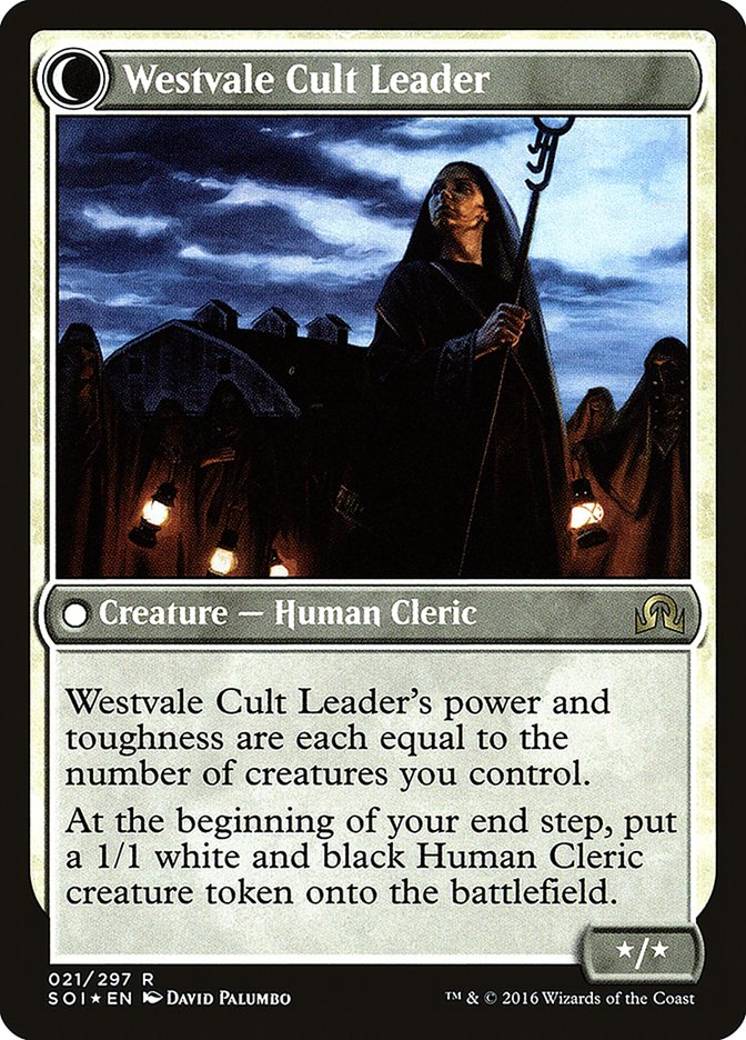 Hanweir Militia Captain // Westvale Cult Leader [Shadows over Innistrad Prerelease Promos] | Lots Moore NSW