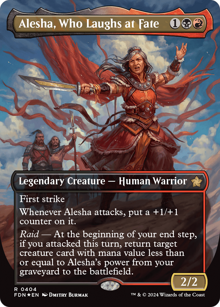 Alesha, Who Laughs at Fate (Borderless) (Mana Foil) [Foundations] | Lots Moore NSW