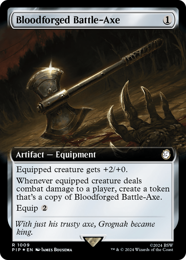 Bloodforged Battle-Axe (Extended Art) (Surge Foil) [Fallout] | Lots Moore NSW