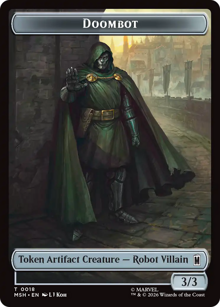 Merfolk // Doombot Double-Sided Token [Marvel Super Heroes Tokens] | Lots Moore NSW