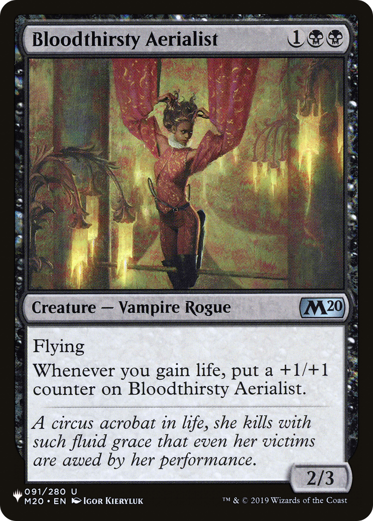 Bloodthirsty Aerialist [The List Reprints] | Lots Moore NSW