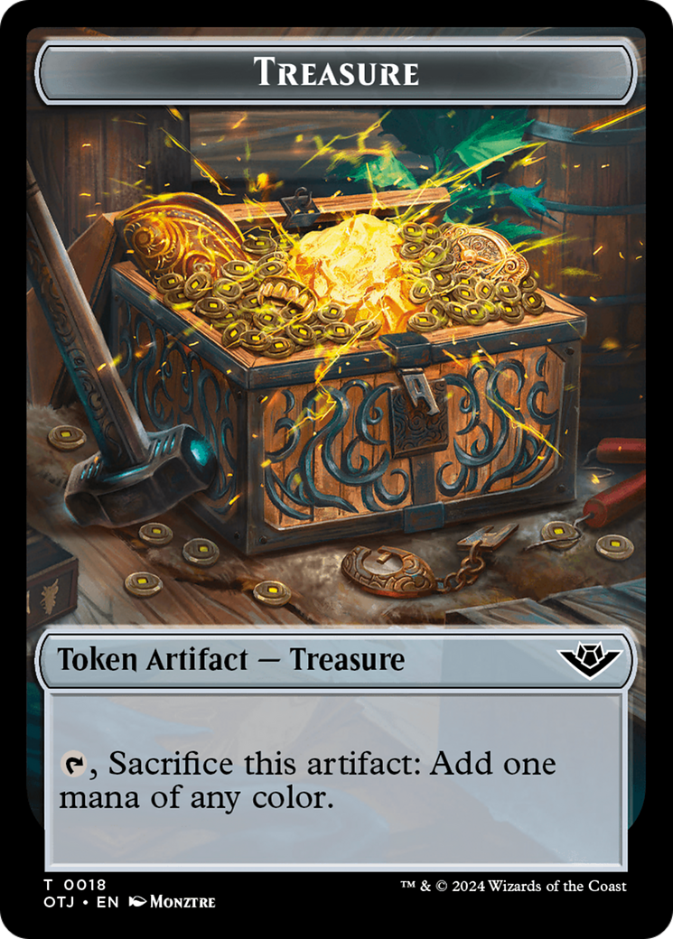 Treasure // Human Cleric Double-Sided Token [Outlaws of Thunder Junction Tokens] | Lots Moore NSW