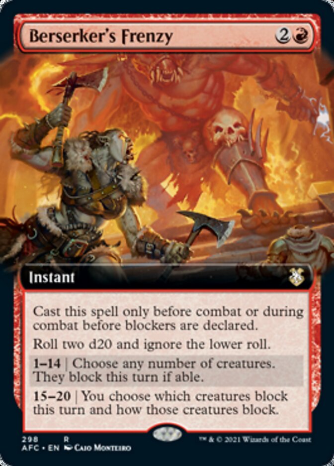 Berserker's Frenzy (Extended Art) [Dungeons & Dragons: Adventures in the Forgotten Realms Commander] | Lots Moore NSW