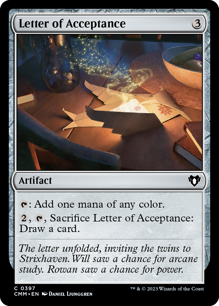 Letter of Acceptance [Commander Masters] | Lots Moore NSW